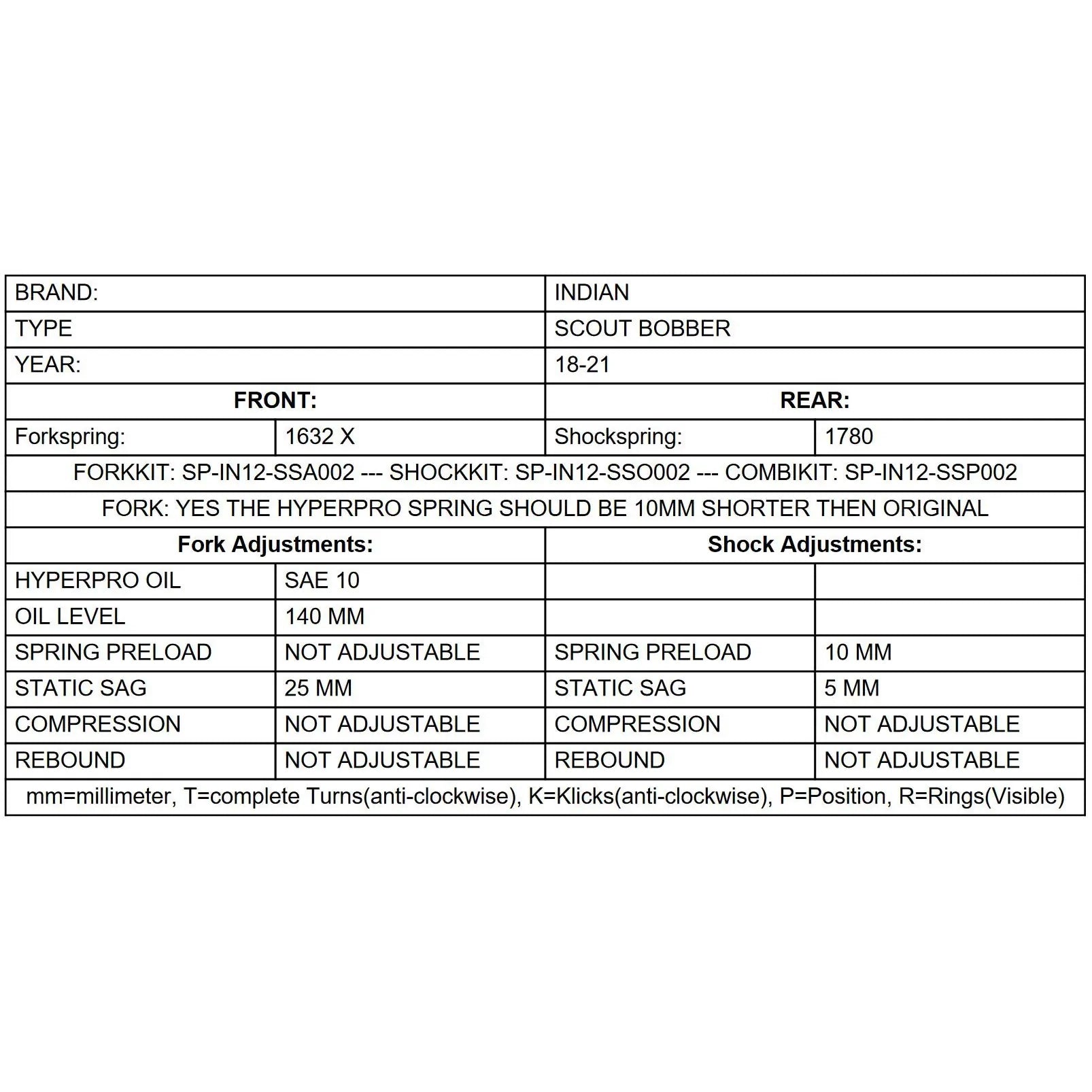 Black-T Progressive Fork Springs - Indian Scout Bobber 18-21
