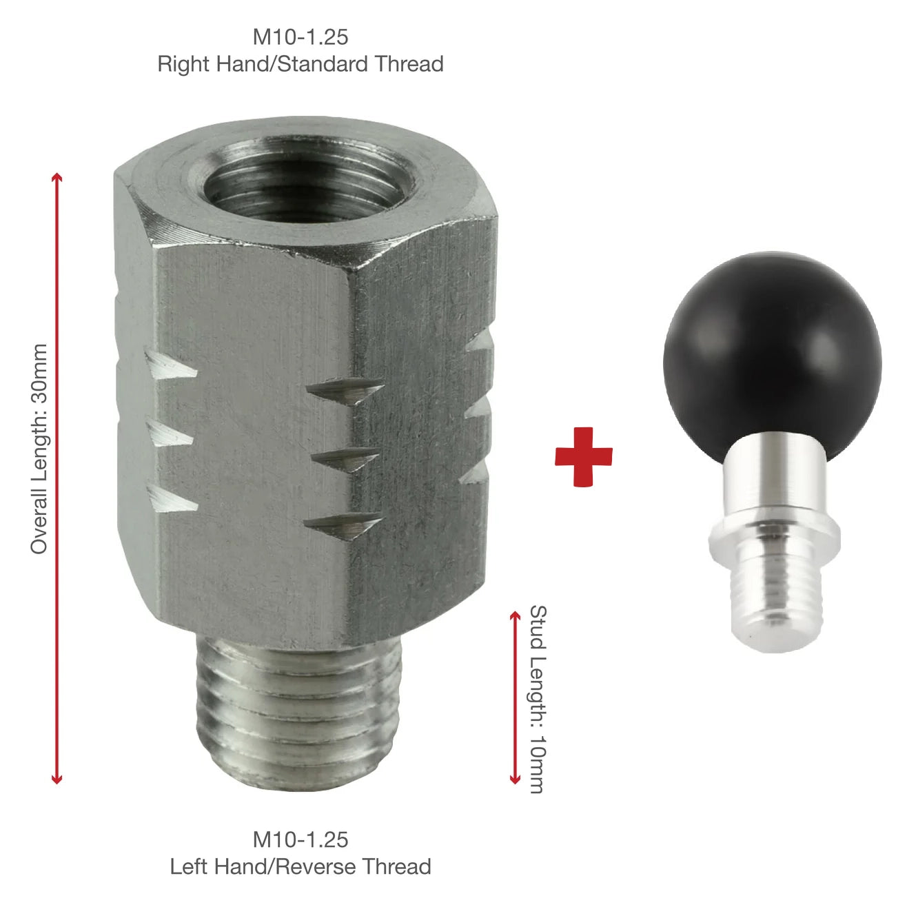 Base Filetée pour Miroirs Tough avec Base Sphérique