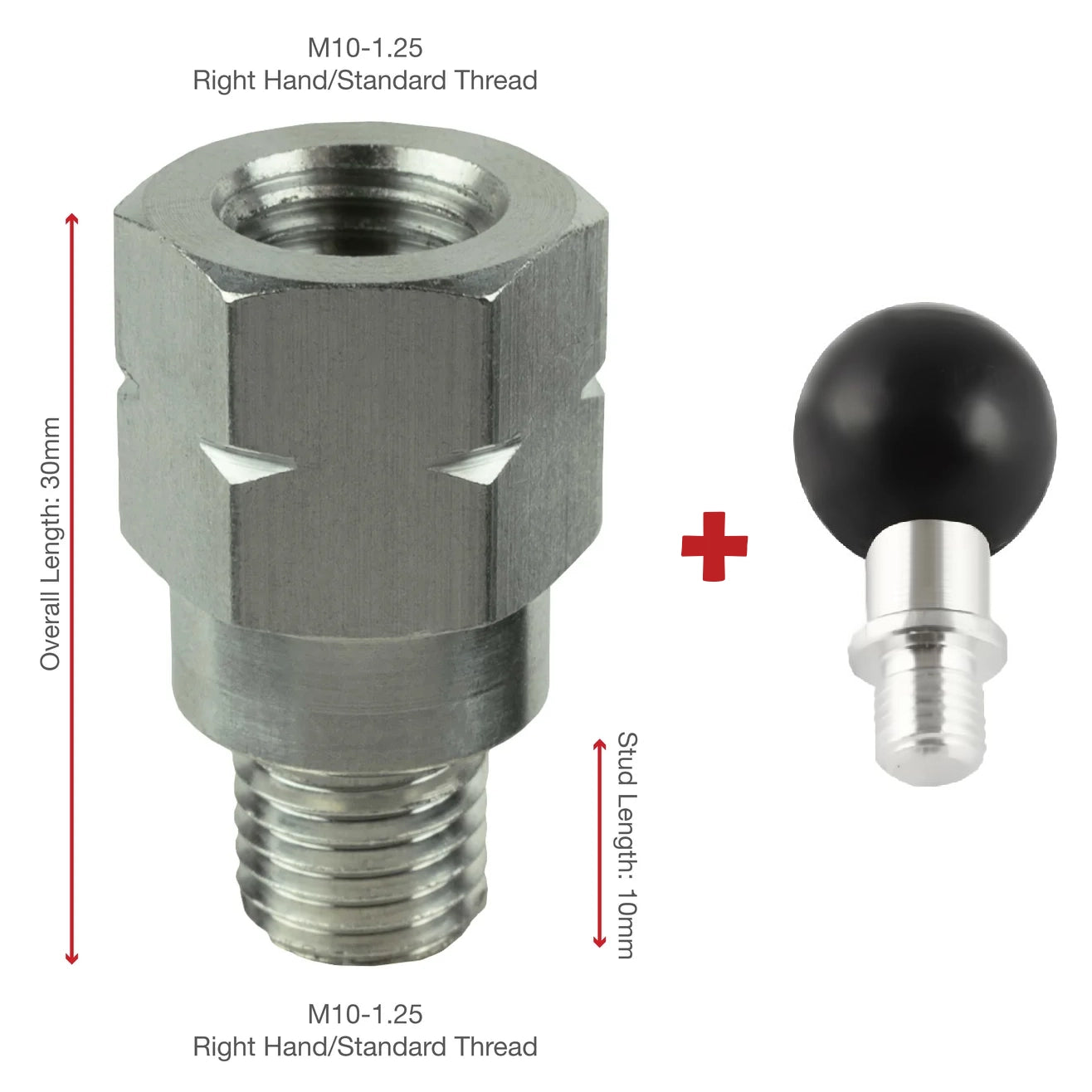 Thread Base with Ball Base for Tough Mirrors