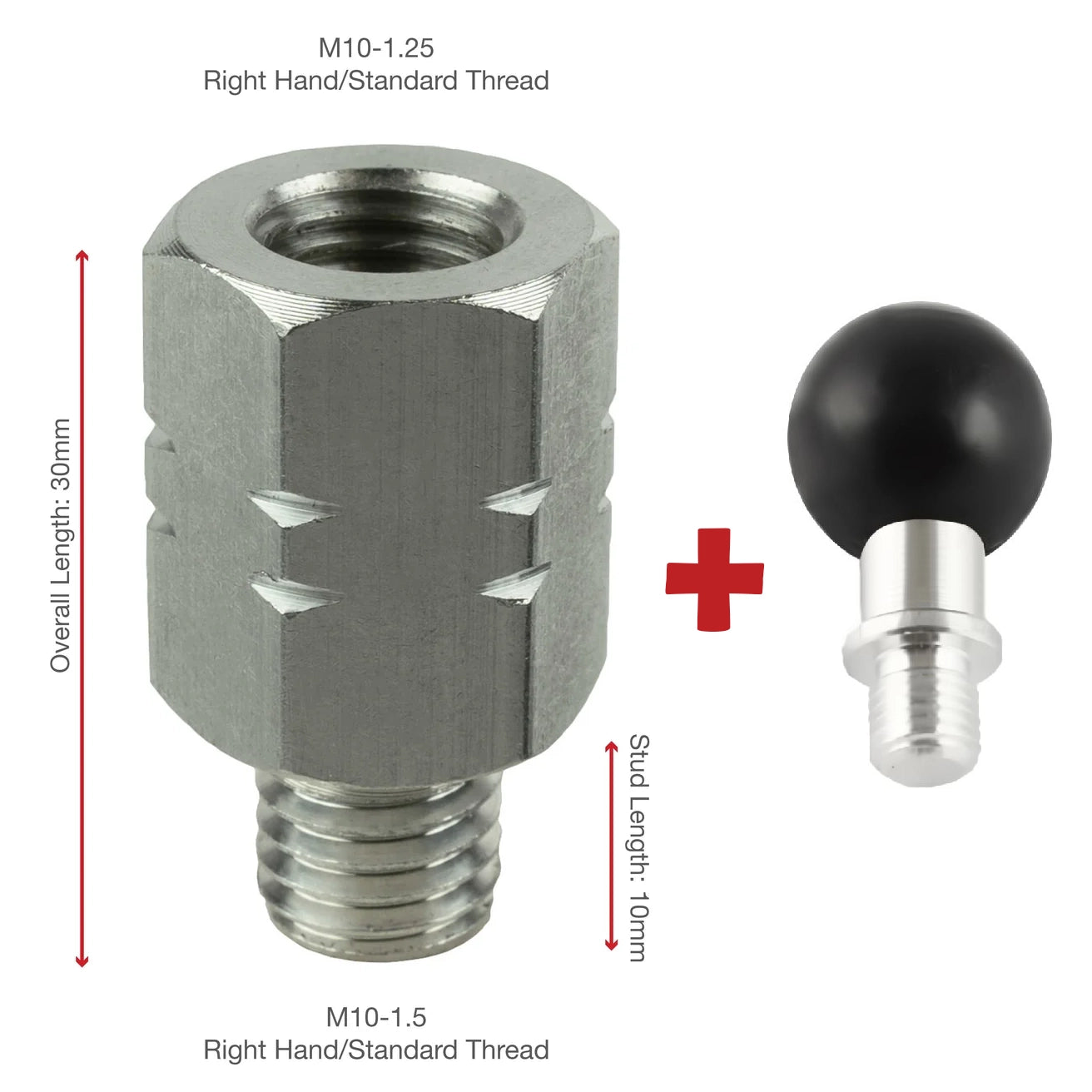 Base Filetée pour Miroirs Tough avec Base Sphérique