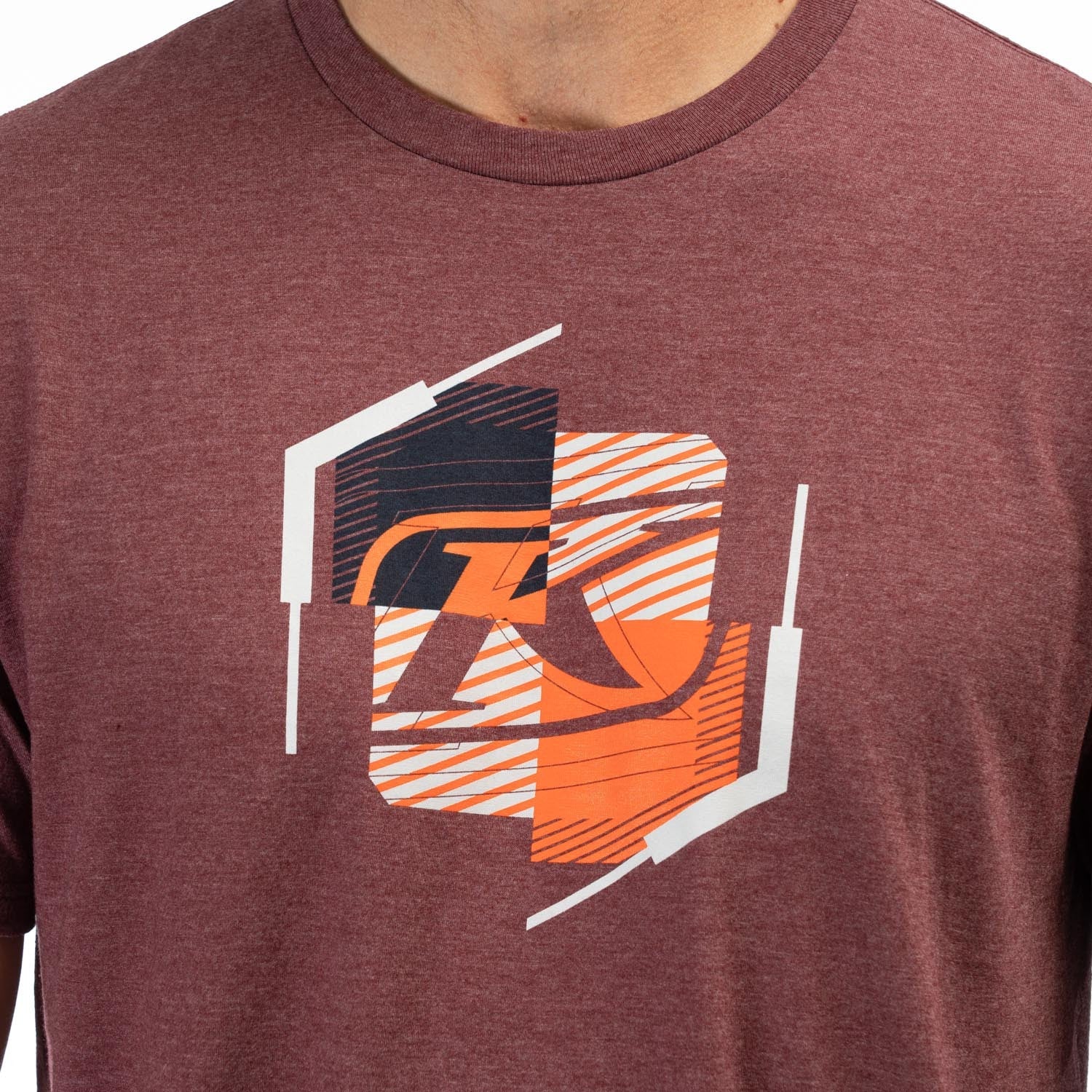 K Shield Crest Tri-Blend Maroon Frost - Red Orange Men T-Shirt