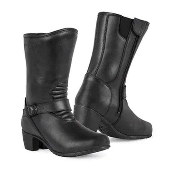 Lady Rider WP Black Women Café Racer Boots by Eleveit