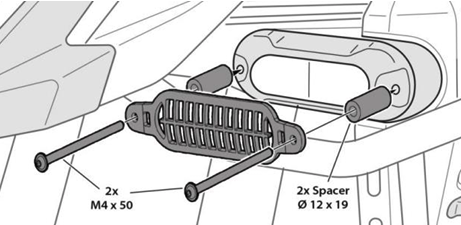 Headlight Guard for Auxiliary Headlights on BMW R1300GS Adventure
