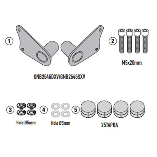 Mounting Kit for Spotlight S310/S322 - Ducati Multistrada V4 21-