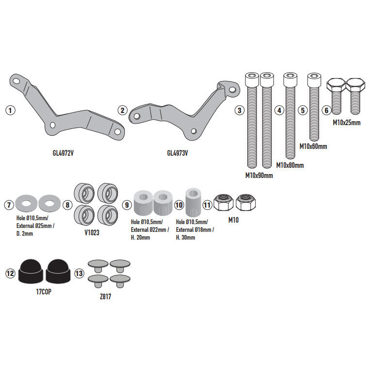 Mounting Kit for Frame Sliders SLD01 - Triumph Speed Triple 1200 RS 21-