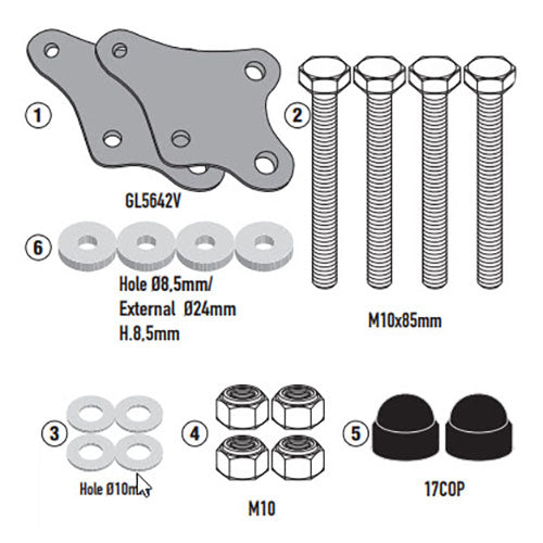 Ensemble de Montage sans Barres de Protection Moteur pour Barres de Protection de Carénage - Honda XL750 Transalp