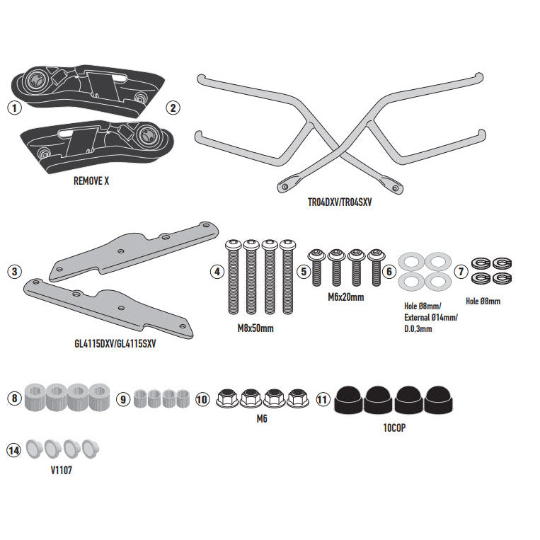 Remove-X Side Bag Racks - Kawasaki Z900 20-