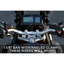 2" Pivoting Handlebar Risers for 1 1/8" Handlebar with 1 1/8" Extended Stem - Bikes with Angled Handlebar Clamps
