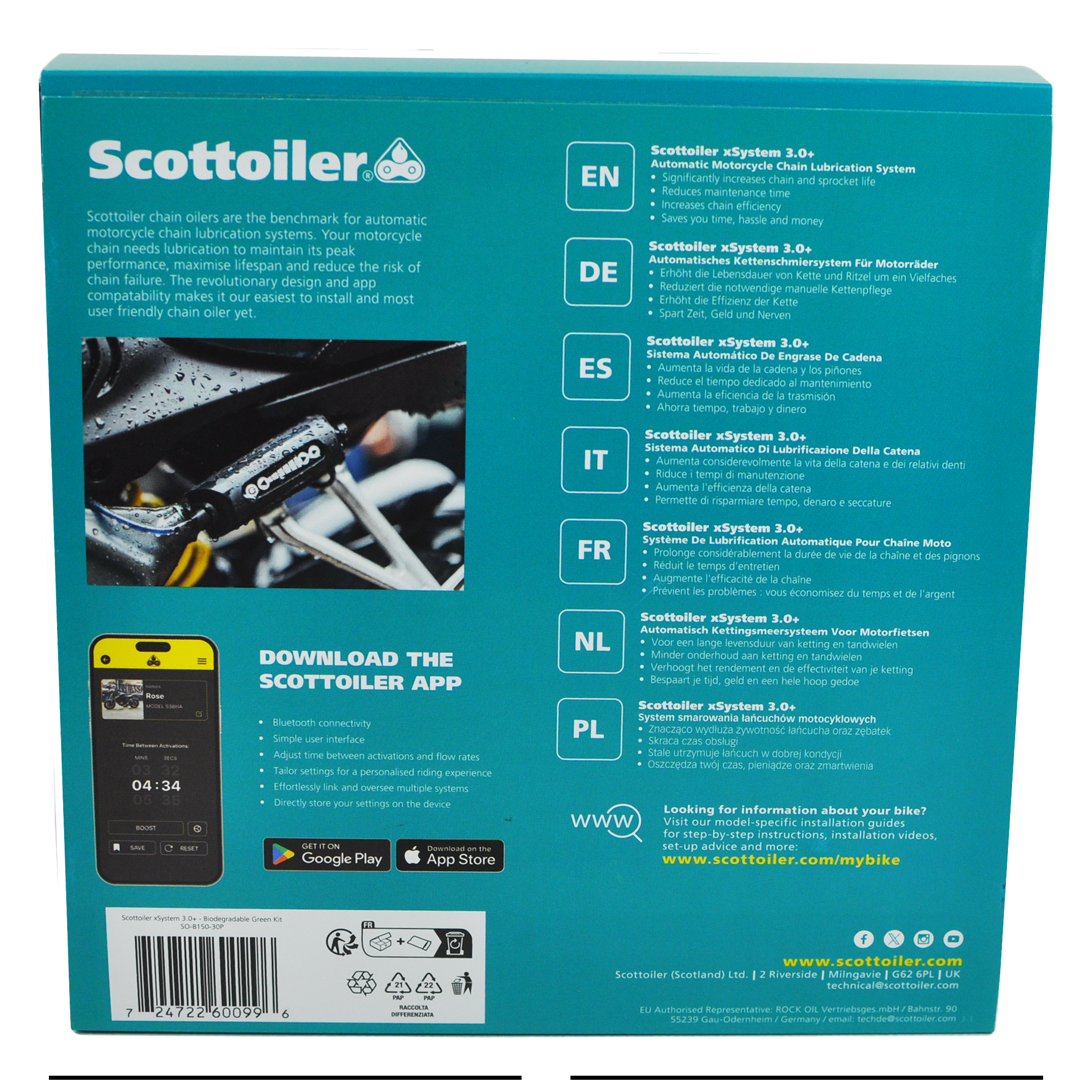 xSystem v3.0+ Electronic Chain Lubrication System with Bluetooth Control