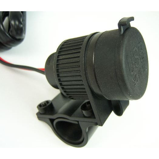 Dual USB A Socket 12-24V with Handlebar Mount 22mm or 25mm