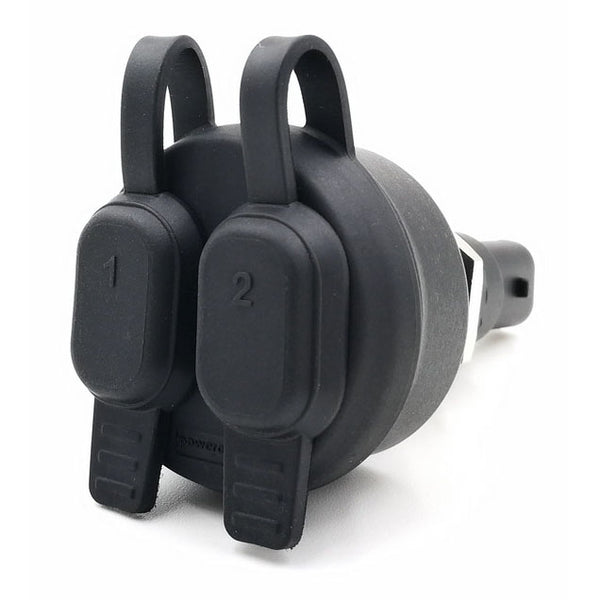 Dual USB A Plug-n-Play Socket for Handlebar Clamp Mount - Universal