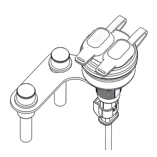 Dual USB A Plug-n-Play Socket for Handlebar Clamp Mount - Universal