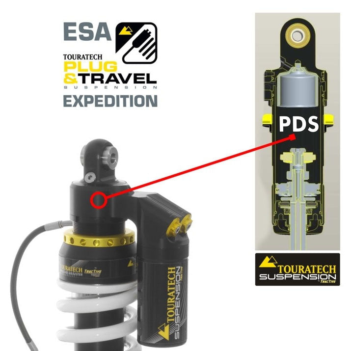 Amortisseur Avant & Arrière PDS ESA / Plug & Travel Expedition - BMW R1200GS 10-12 avec WP Shock
