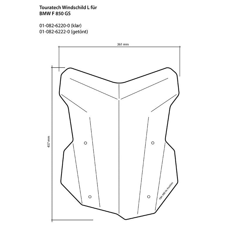 Windshield Large - BMW F900GSA, F850GS /GSA, F800GS 24-, F750GS