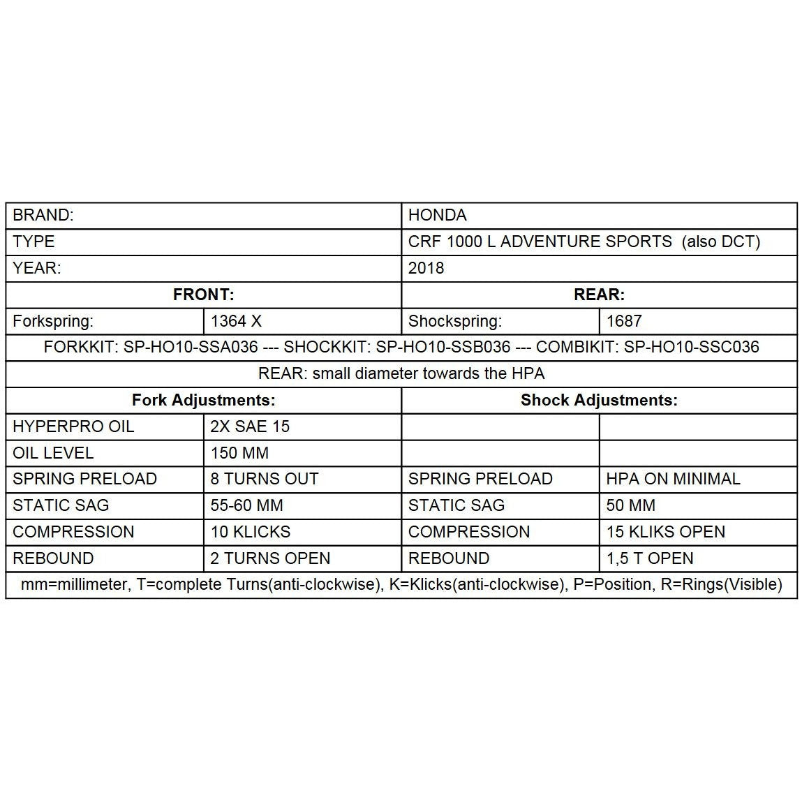 Progressive Fork Springs Standard, 25mm Lowering & 20mm Raising - Honda Africa Twin CRF1000L ATAS