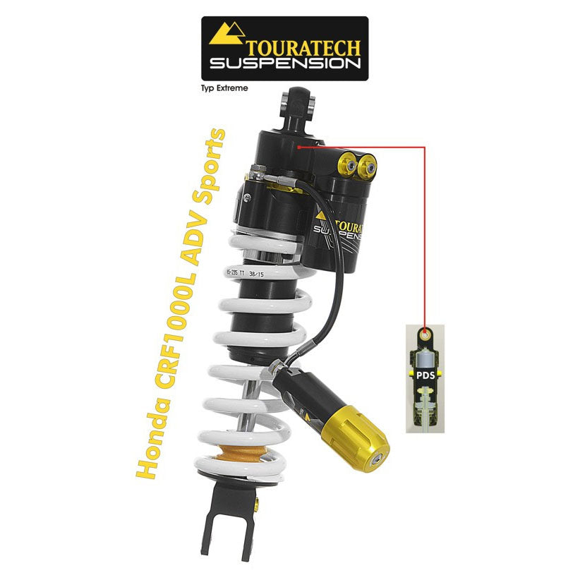 Shock Absorber Rear Extreme Standard, 25mm & 40mm Lowering (Reservoir, Preload, High & Low Speed) - Honda Africa Twin CRF1000L ATAS