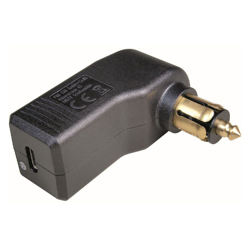USB-C Charger Angled 12-24V / 5V, max. 3 Amps for Cigarette Lighter & Motorcycle Plug