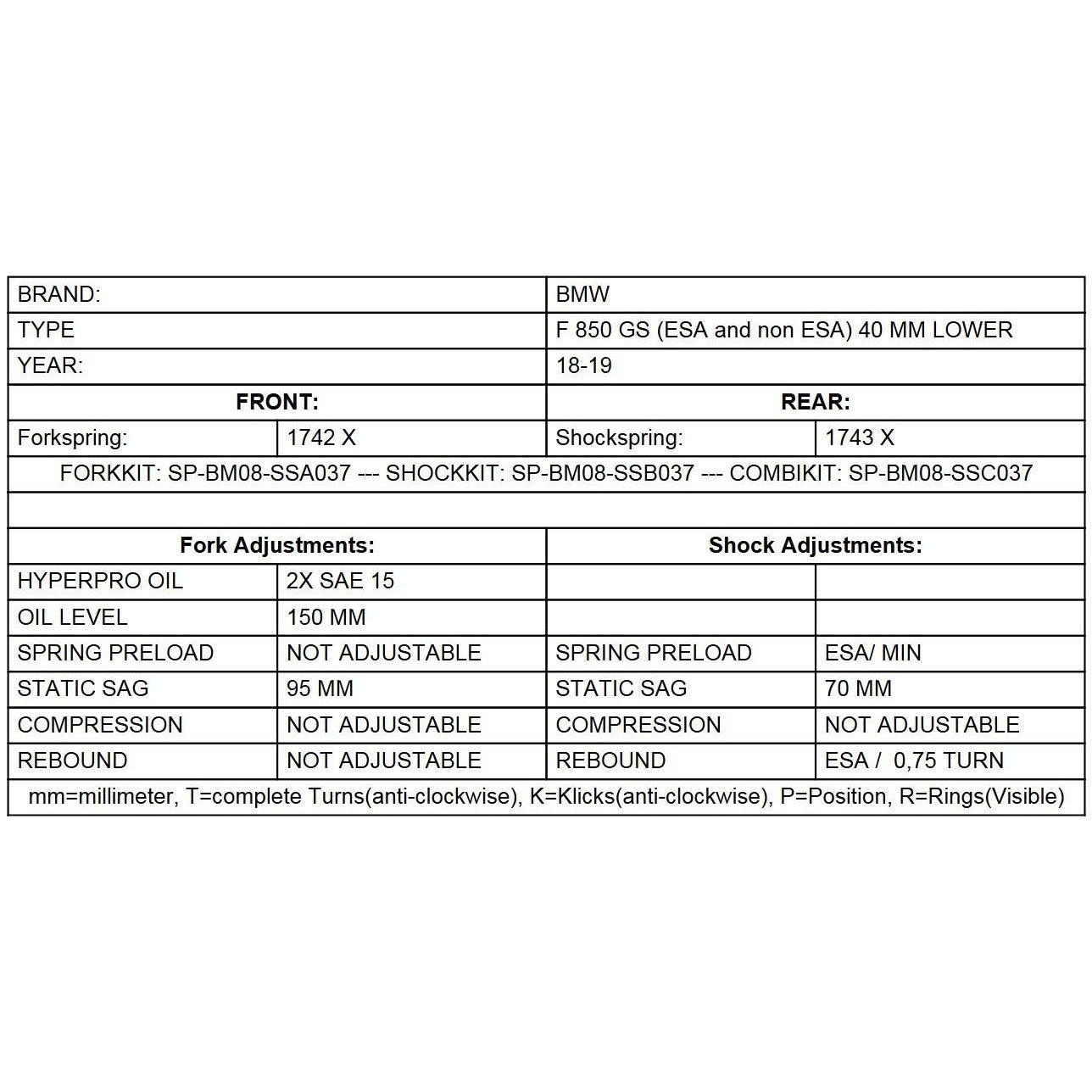 Progressive Fork Springs Standard, 25mm, 40mm Lowering - BMW F900GSA, F850GS /GSA 2018 and up