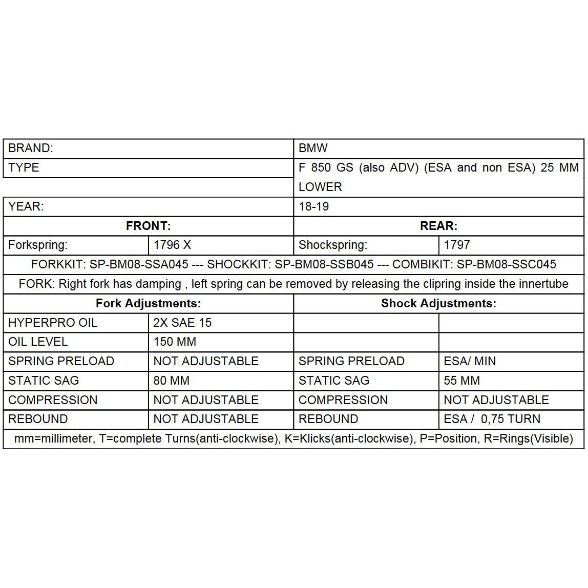 Progressive Fork Springs Standard, 25mm, 40mm Lowering - BMW F900GSA, F850GS /GSA 2018 and up