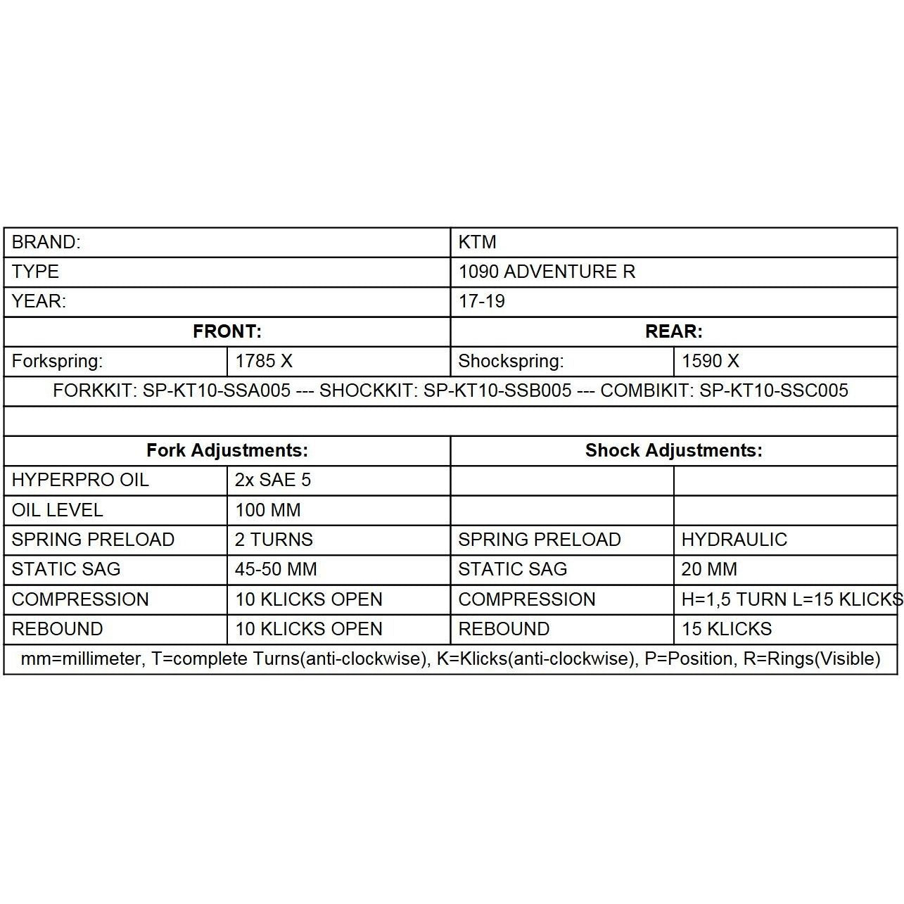 Progressive Fork Springs - KTM Adventure R 1290 17-21 & R 1090