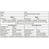 Ressorts Progressifs de Fourche Standard & Abaissement 30mm - KTM Adventure 790, 890