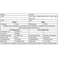 Progressive Fork & Shock Springs Standard, 25mm Lowering & 20mm Raising - Honda Africa Twin CRF1000L ATAS