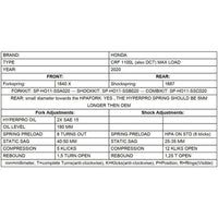 Progressive Fork Springs Standard, 25mm Lowering & 20mm Raising - Honda Africa Twin CRF1100L from 2020, ATAS w/o EERA 20-22, CRF1000 15-19