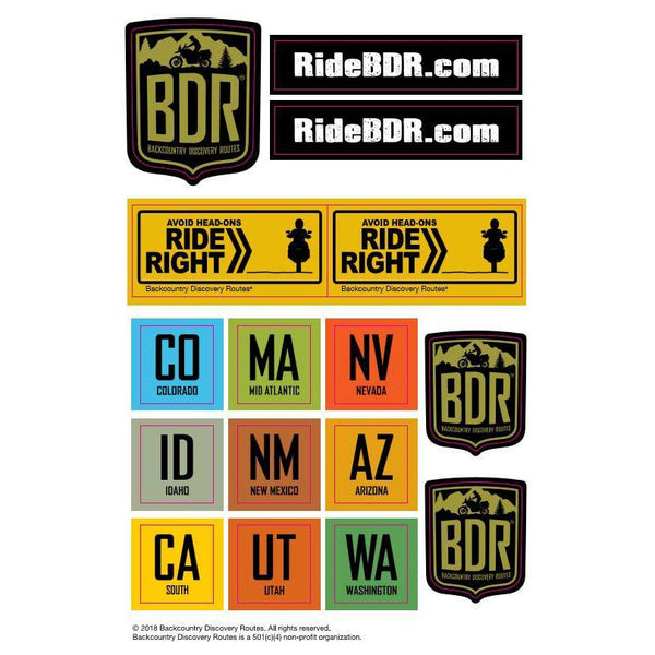 Backcountry Discovery Route Sticker Pack