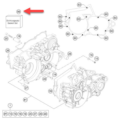 Complete Engine Gasket Set - KTM 250/300 08-15