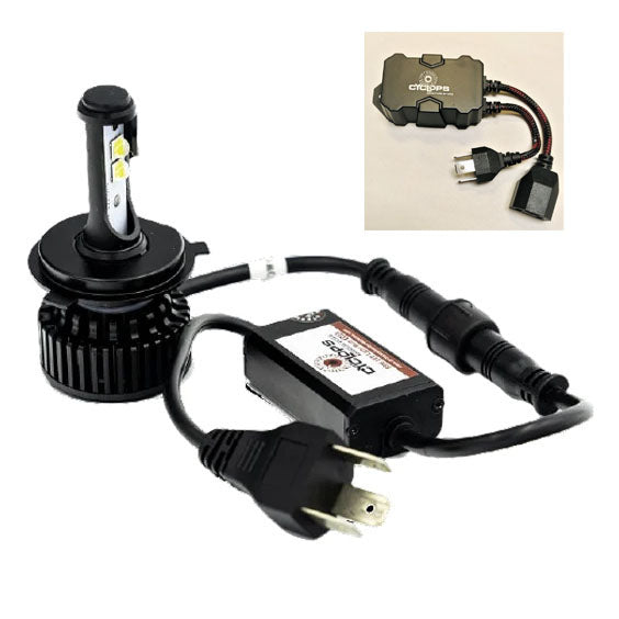 H4 Ultra LED Headlight Bulb Kit with Rectifier - AC Powered Bikes
