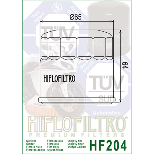 Oil Filter HF204 - Arctic-Cat, Honda, Kawasaki, MV Agusta, Triumph, Yamaha