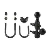 Motorcycle Combination Base for Handlebar or Brake/Clutch Reservoir with Two 1" Balls