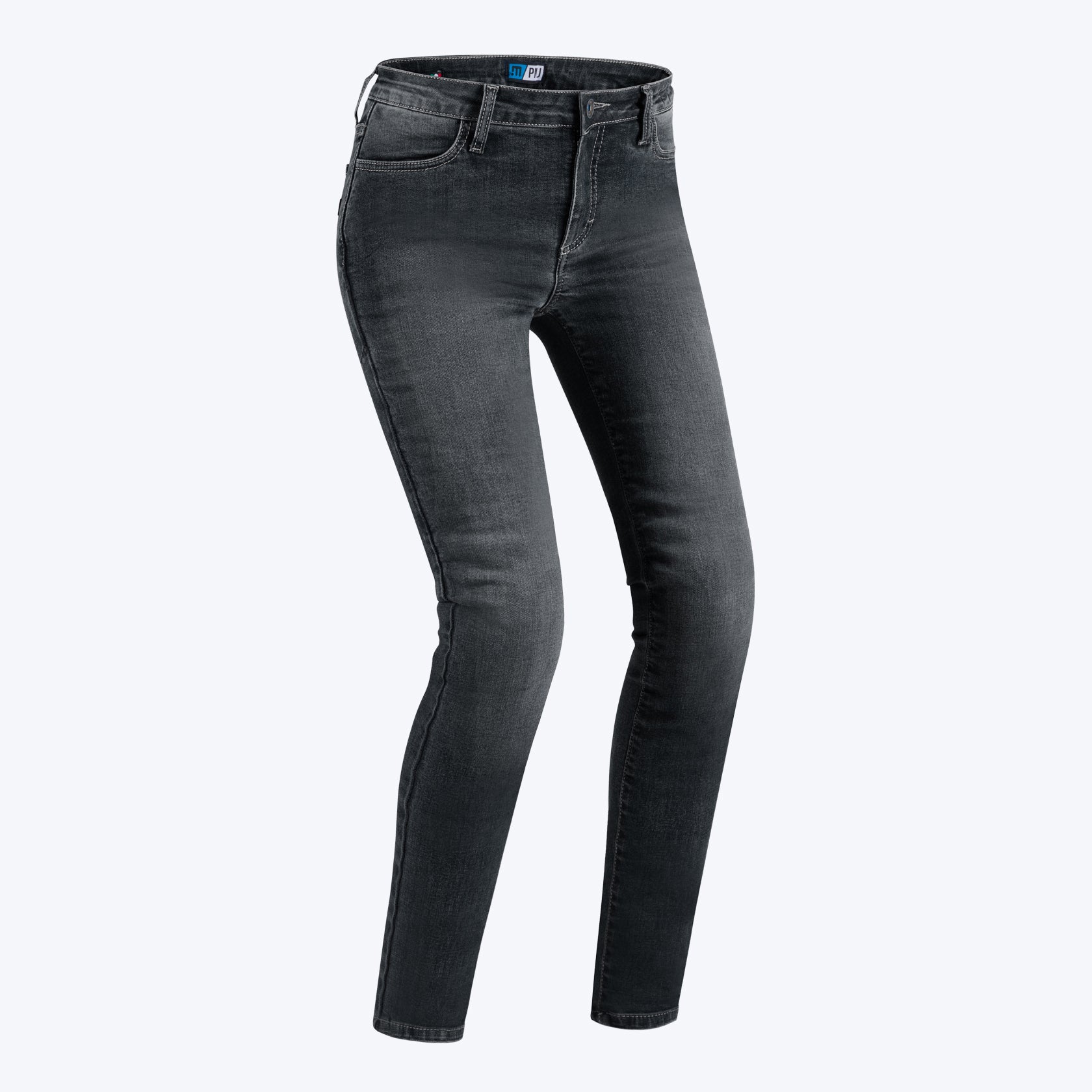 Jeans de Moto Noire Femmes Skinny