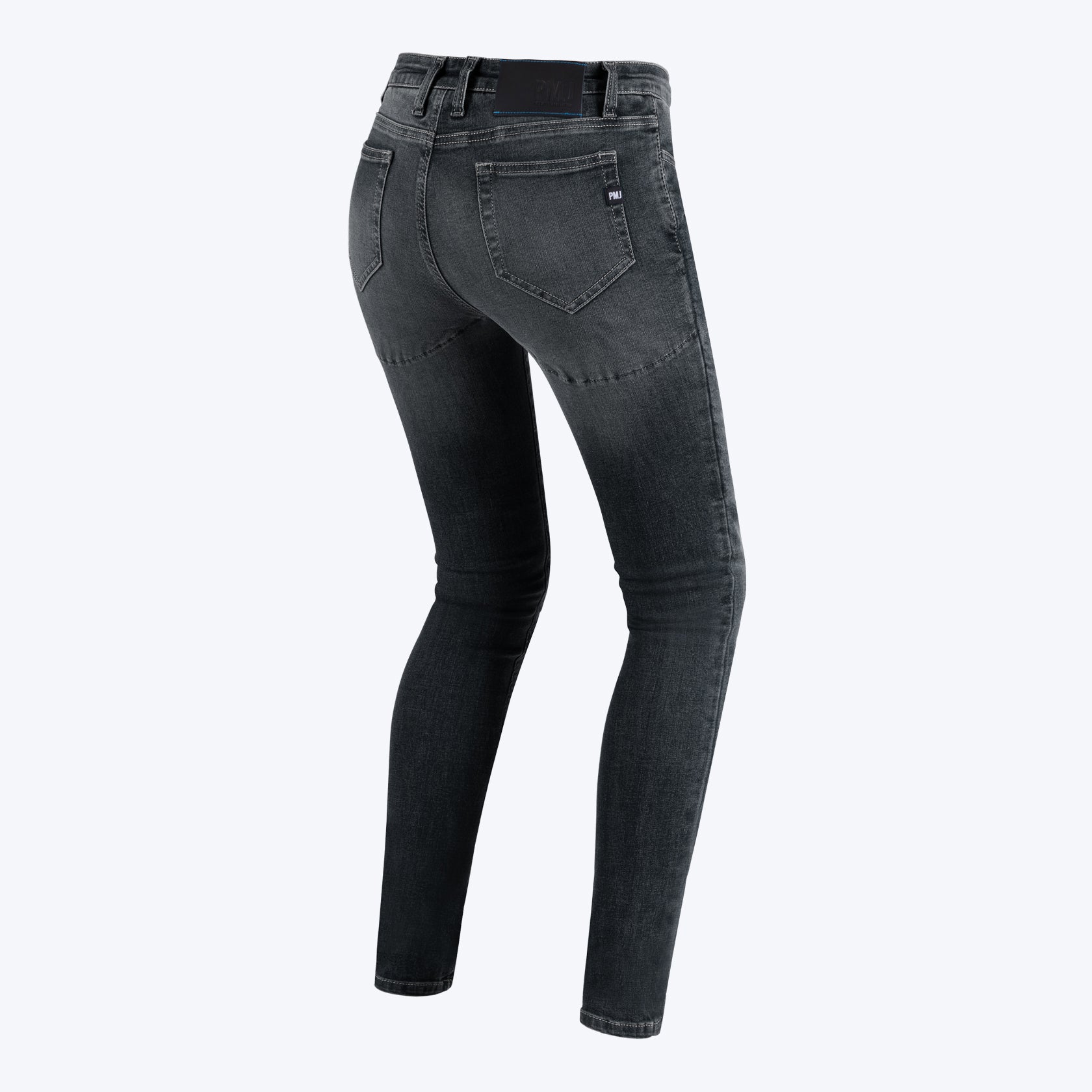 Jeans de Moto Noire Femmes Skinny