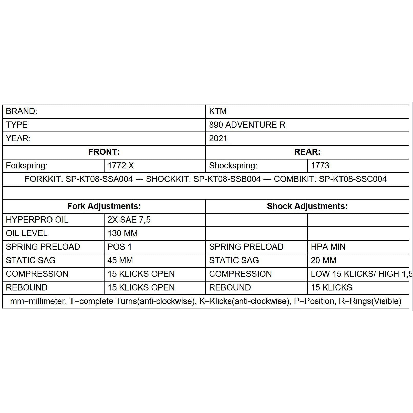 Progressive Fork Springs Standard & 30mm Lowering - KTM Adventure R 790, 890