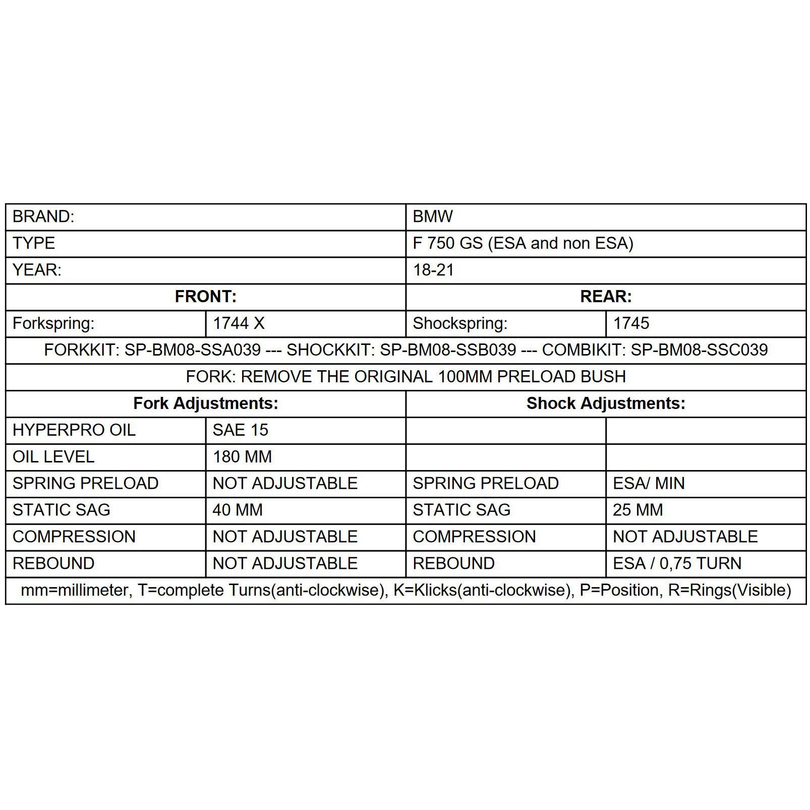 Progressive Fork Springs Standard or 30mm Lowering - BMW F800GS 24-, F750GS 2018 and up