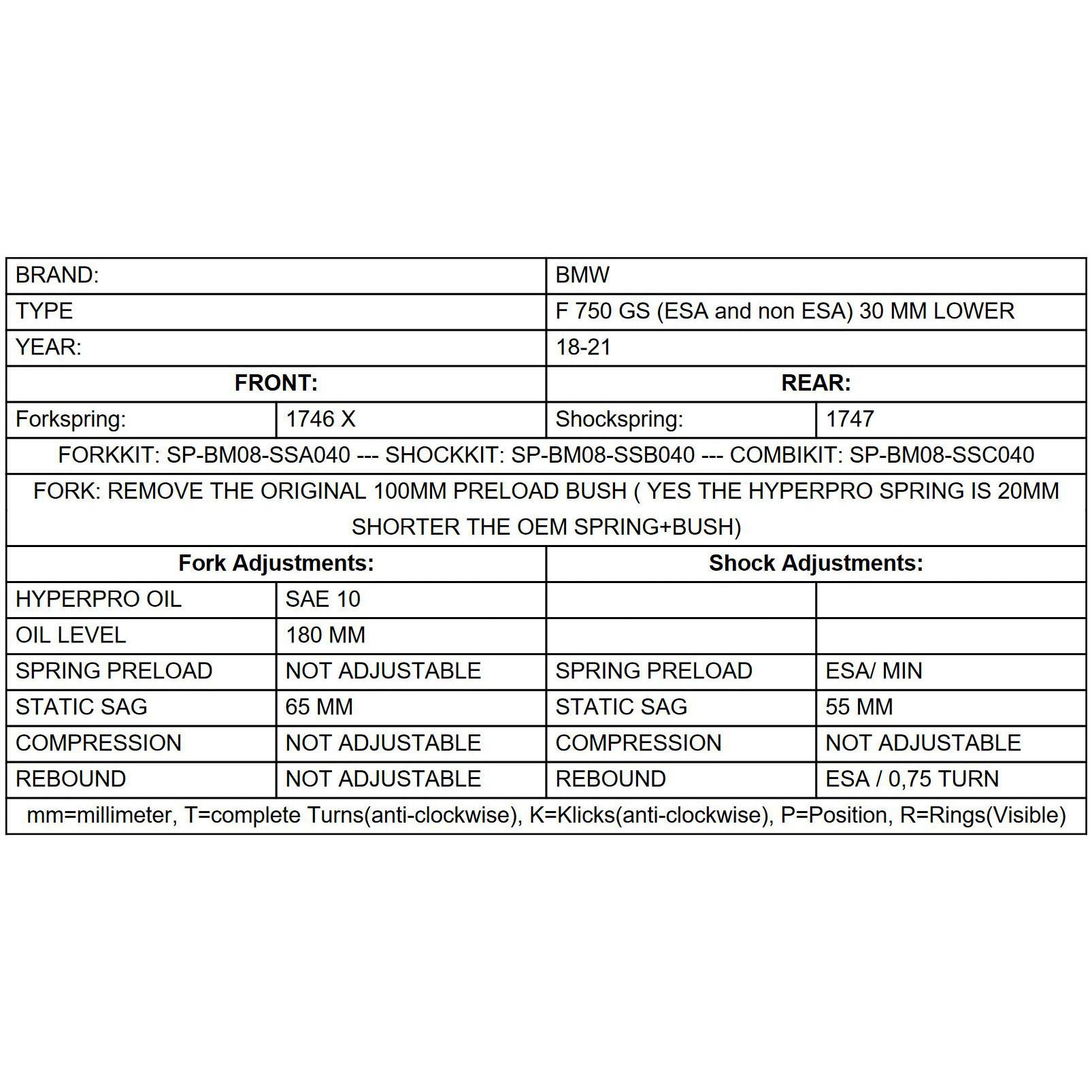 Progressive Fork Springs Standard or 30mm Lowering - BMW F800GS 24-, F750GS 2018 and up