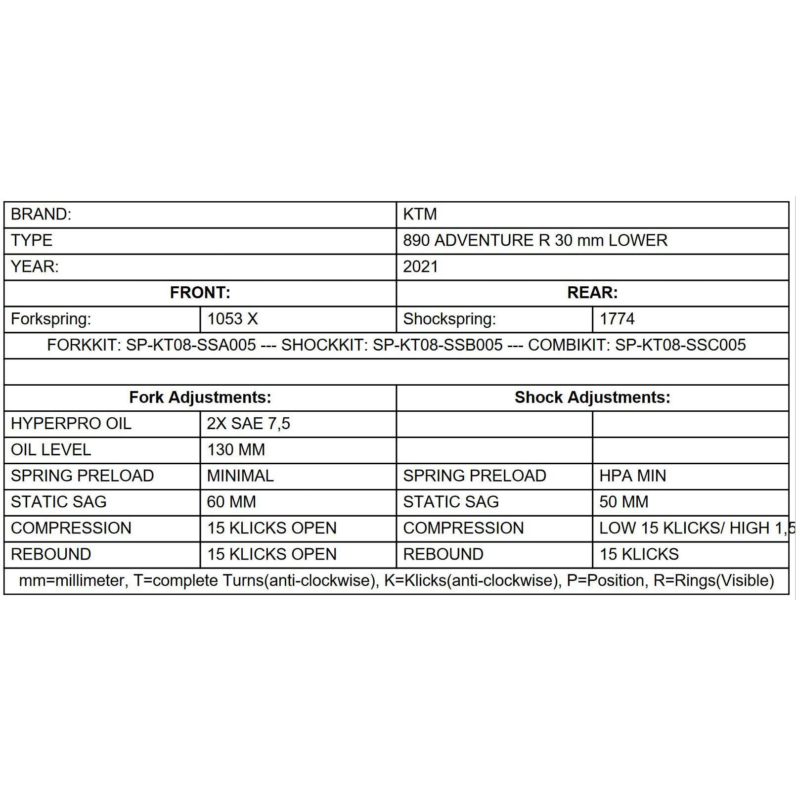Progressive Fork Springs Standard & 30mm Lowering - KTM Adventure R 790, 890