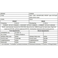 Progressive Fork & Shock Springs Standard, 25mm Lowering & 20mm Raising - Honda Africa Twin CRF1100L ATAS with EERA 20-22