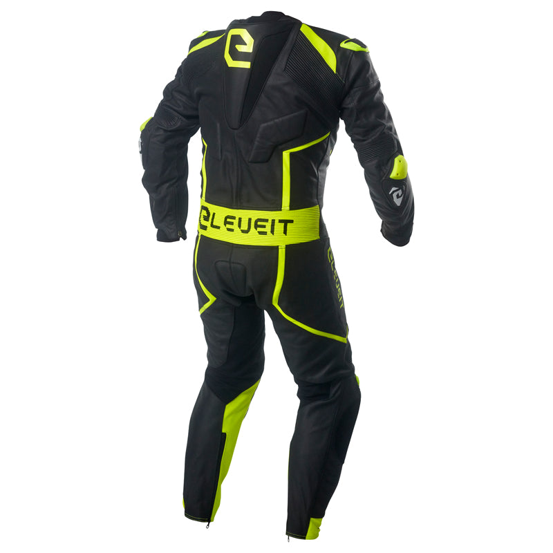 Combinaison de Cuir de Course Hommes Noir/Jaune RC Pro