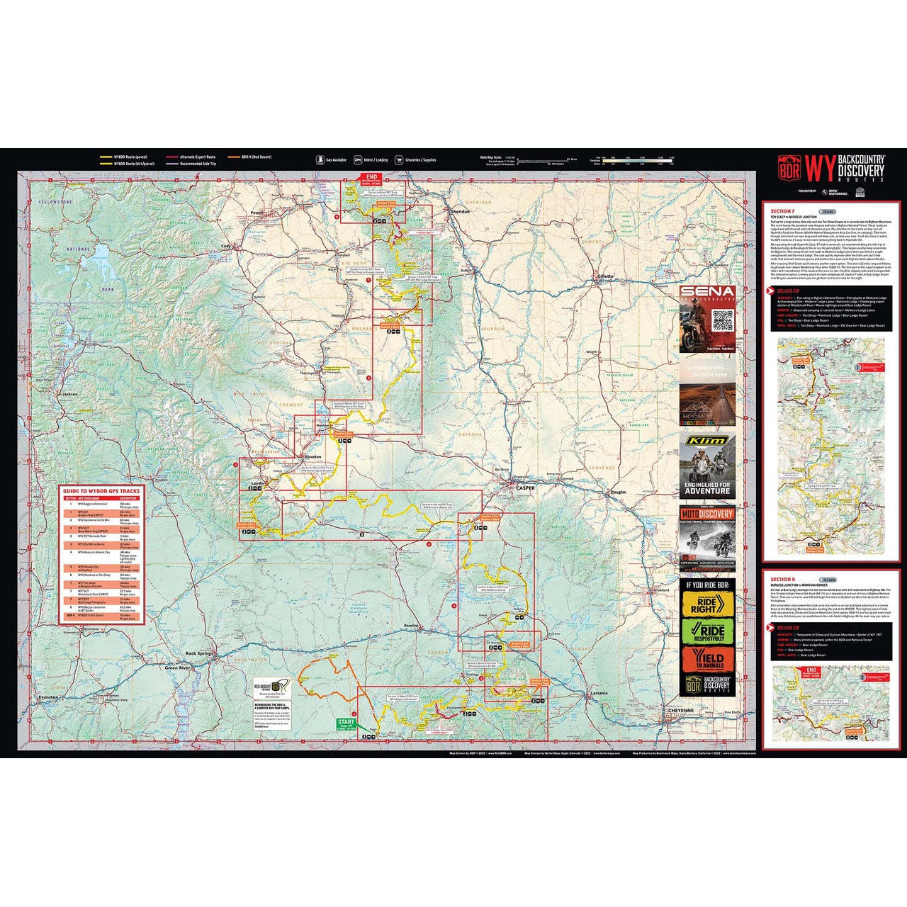 Carte Colorado COBDR Backcountry Discovery Route - Route Mise-à-Jour